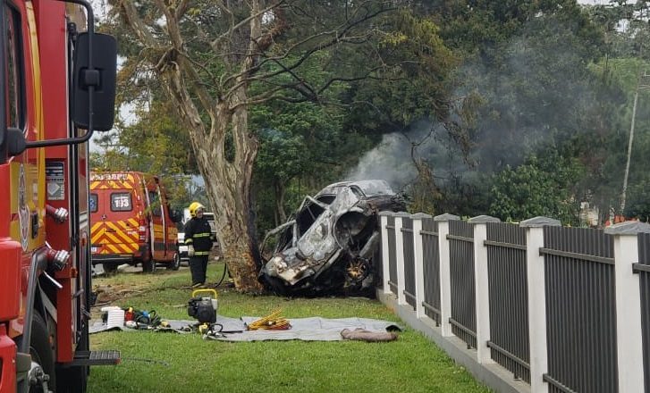 Motorista morre carbonizado em acidente na SC-417 em Timbó