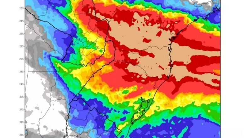 CHUVA VOLUMOSA NESTA SEMANA EM PARTE DO SUL DO BRASIL
