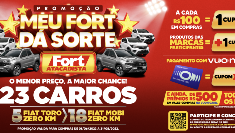 Fort Atacadista sorteia 23 automóveis na maior campanha da história da rede