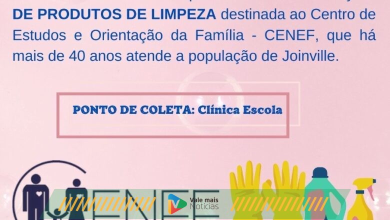 Anhanguera de Joinville arrecada produtos de limpeza para destinar ao CENEF