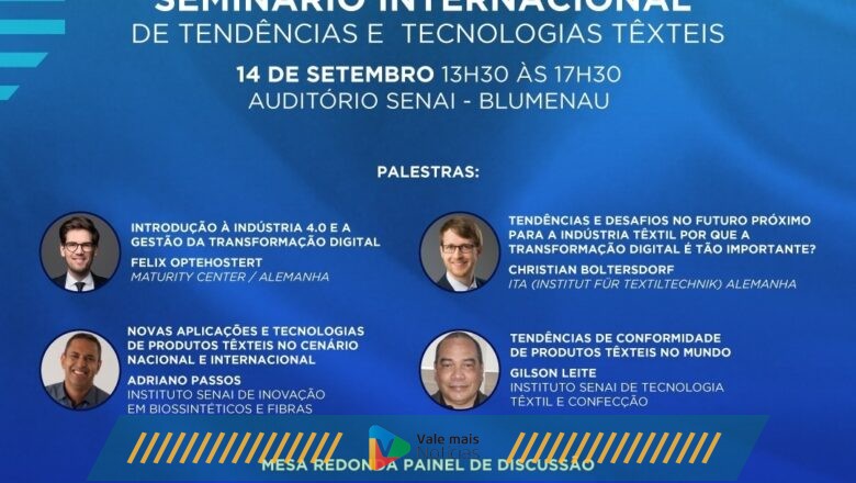 Instituto SENAI promove seminário internacional de tecnologia têxtil em Blumenau