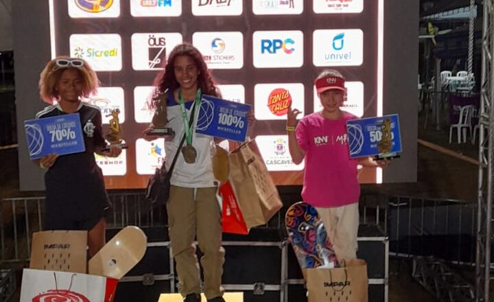 Pela primeira vez, uma catarinense conquista pódio no Brasileiro de skate