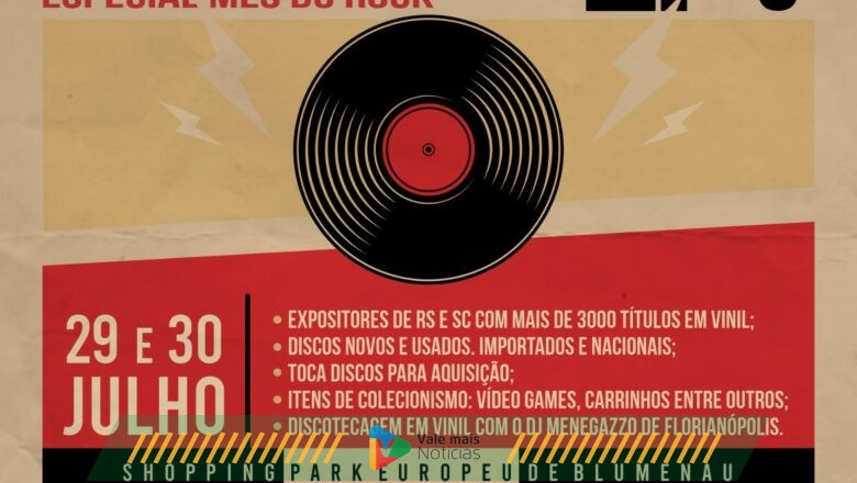 Shopping de Blumenau recebe Feira de Vinil Especial do Mês do Rock