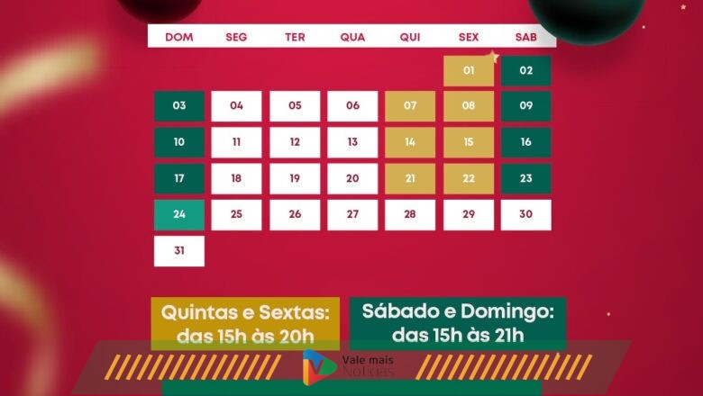 Shopping Park Europeu divulga horários especiais de fim de ano