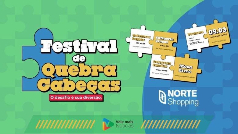 Norte Shopping abre inscrições para Festival do Quebra-Cabeça que acontece neste sábado (9) em Blumenau 