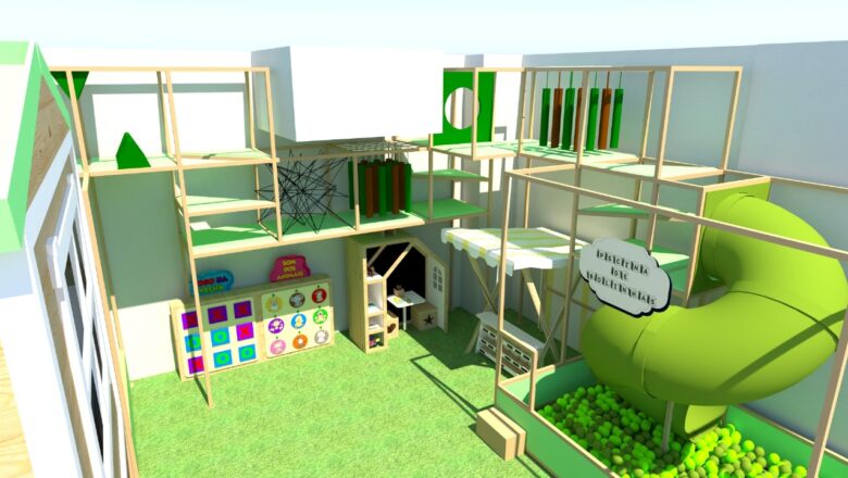 Praia Brava ganha parque infantil com tobogã, piscina de bolinhas e espaços interativos