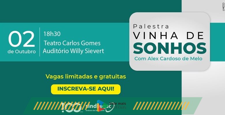 Palestra gratuita em Blumenau integra calendário dos 100 anos do SindsegSC