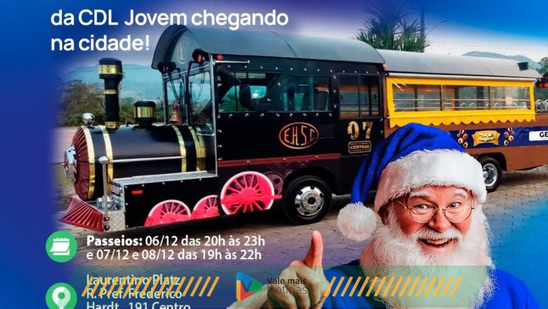 CDL Jovem Conexões e CDL Indaial promovem Trenzinho de Natal neste final de semana