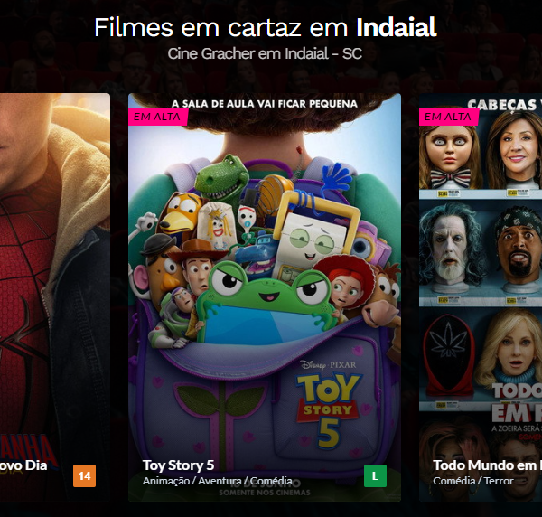 Cine Gracher Indaial – Programação de 02 até 08 de julho